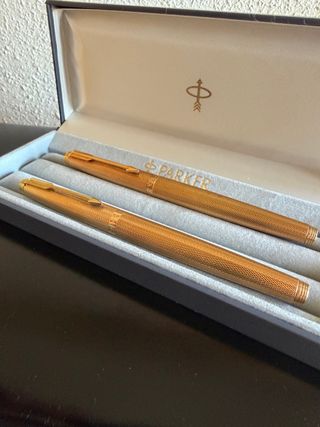 Set Penna Parker 75 Grain d'orge dorada