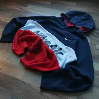 Nike Air Hoodie Sudadera Capucha Color Block Azul