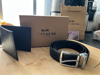 Cinturon Coach Reversible Signature Negra/Marrón