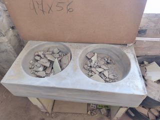 Fregadero doble de mármol