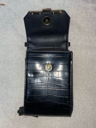 Bolso negro Parfois efecto piel cocodrilo