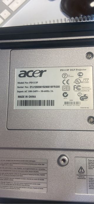 Proyector Acer PD113P Plata y Negro
