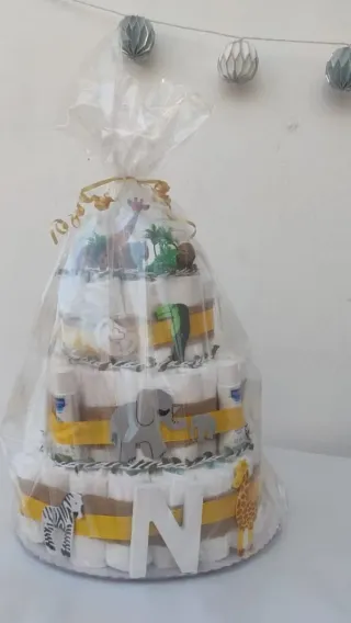 Tarta de Pañales Personalizada 3 Pisos Selva