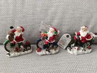 3 Figuras Papá Noel en Bicicleta