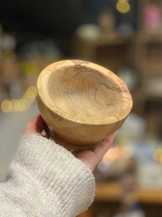 Cuenco - Bol artesanal de madera de olivo
