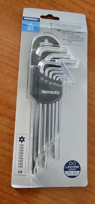 Juego 9 Llaves Torx Largas Perforadas