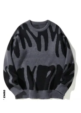 Jersey gris y negro con estampado