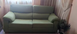 Sofá 3 plazas verde tela