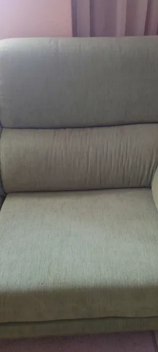 Sofá 3 plazas verde tela