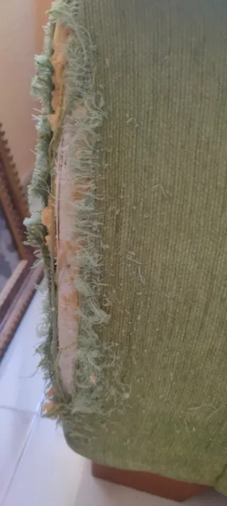 Sofá 3 plazas verde tela