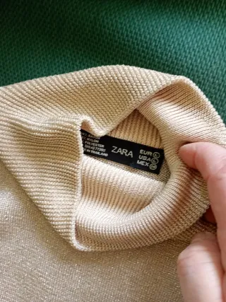Jersey Zara Dorado Cuello Alto