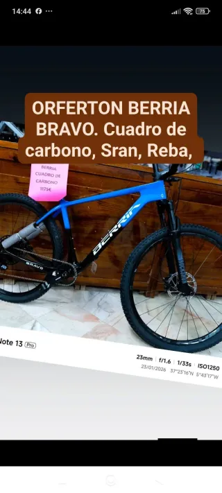 Bicicleta Berria Bravo Talla M Carbono