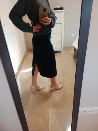 Falda vaquera negra talla S