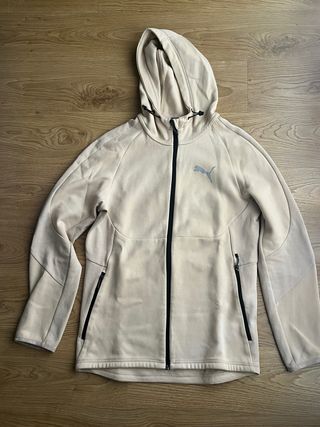 Sudadera Puma Beige con Capucha