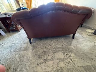 Sofá Chester Chesterfield Piel Marrón. Tapizar