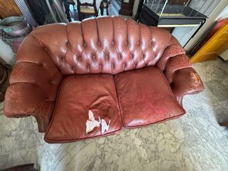 Sofá Chester Chesterfield Piel Marrón. Tapizar