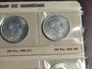 Colección 5 Monedas 100 Pesetas Plata 1966