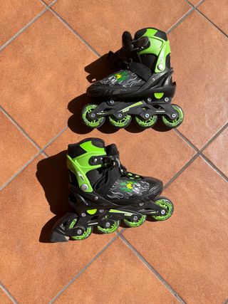 Patines en línea infantiles negros/verdes t 30-33