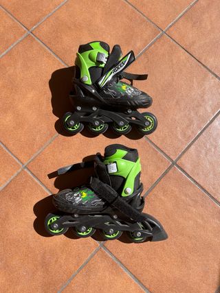 Patines en línea infantiles negros/verdes t 30-33