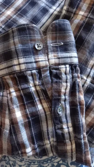 Camisa de franela CLOSED azul y marrón