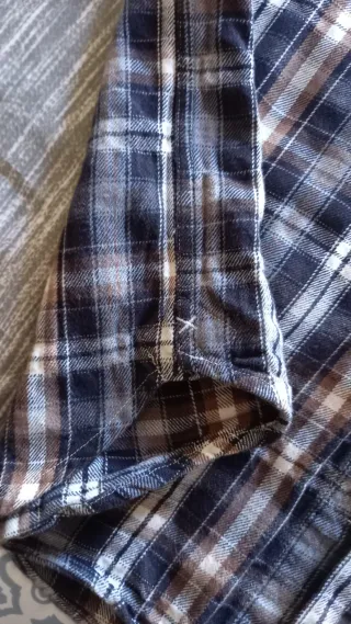 Camisa de franela CLOSED azul y marrón