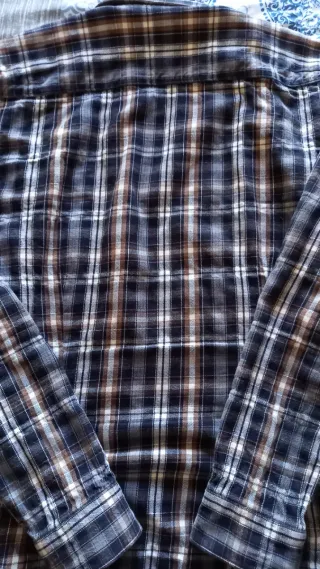 Camisa de franela CLOSED azul y marrón