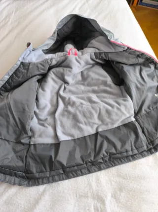 Traje de esquí niña gris y rosa