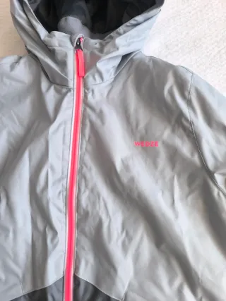 Traje de esquí niña gris y rosa