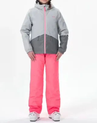 Traje de esquí niña gris y rosa