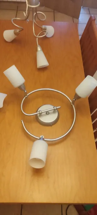 Lote 3 lámparas plata y cristal