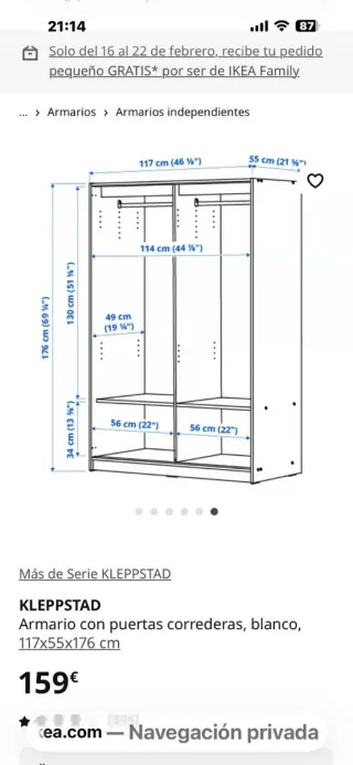 Armario ropero IKEA blanco