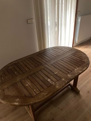 Mesa de jardín extensible de acacia