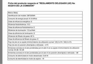 Campana extractora Balay 3BT262MX Acero Inoxidable