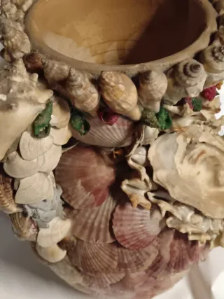 Vaso decorativo vintage conchiglie