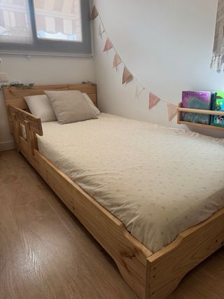 Cama Montessori Muebleslufe Madera Natural