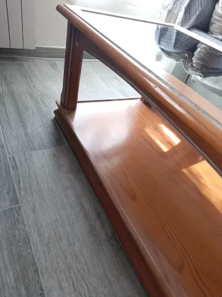 Mesa de centro madera y cristal