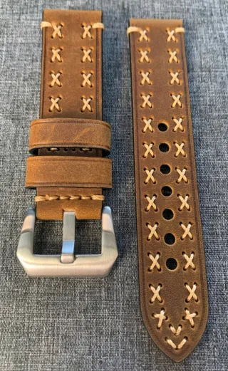 Pulsera Cuero Marrón 20/22/24mm. Hecho a mano