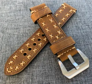 Pulsera Cuero Marrón 20/22/24mm. Hecho a mano