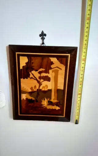 Quadro intarsiato in legno paesaggio