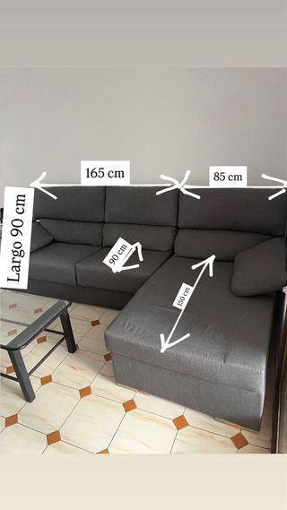 Sofá modular gris de tela