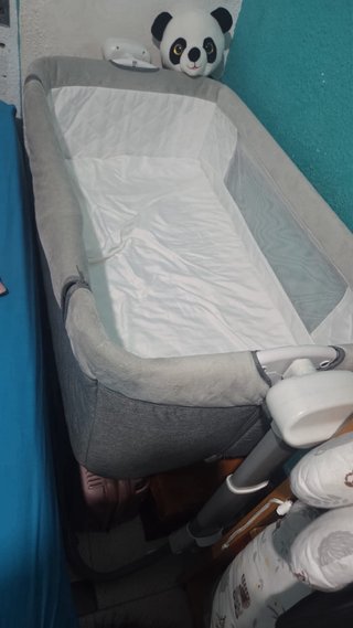 Cuna Colecho Gris y Blanco
