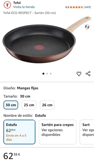 Sartén Tefal Eco Respect 30 cm.