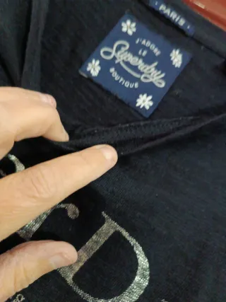 Camiseta Superdry Negra Encaje