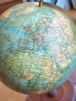 Globo terráqueo antiguo Columbus años 30