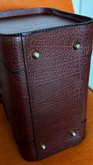 Maleta neceser vintage piel marrón
