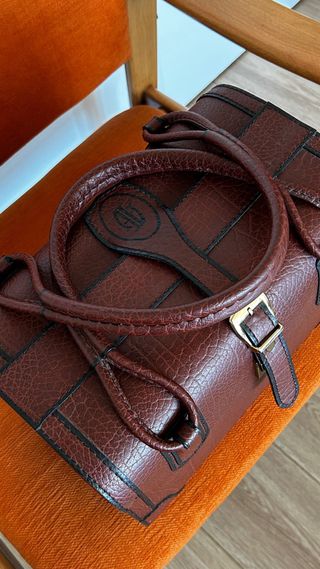 Maleta neceser vintage piel marrón