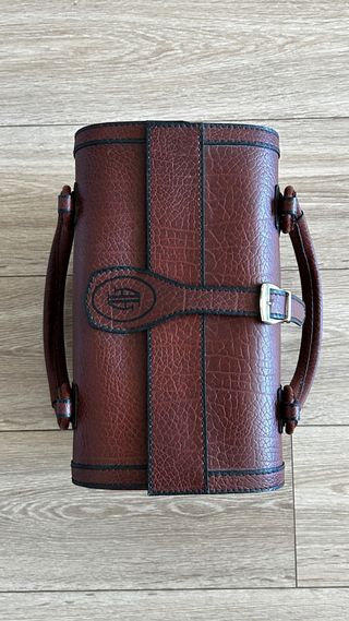 Maleta neceser vintage piel marrón