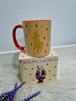 Caneca Ralph Lauren Urso Bege Laranja