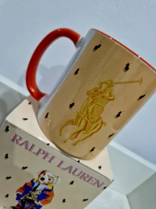 Caneca Ralph Lauren Urso Bege Laranja