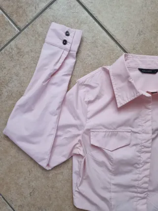 Camicia donna rosa crop